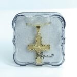 Fio c/Medalha Diamantada 25MM Crucifixo Folheado Dourado