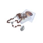 Terço de Mdeira Oval 7/8 c/ Medalha de Nossa senhora das Dores