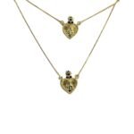 Fio Escapulário Folheado Banhado a Ouro 18K Coração c/Rubi - Image 2