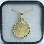 Fio c/ Medalha Redonda 18MM  Lapidado Folheado a Ouro c/São Miguel Arcanjo - Image 2