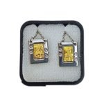 Fio Escapulário em Inox, Retangular c/ centro prateado e Strass - Aparição - Image 2