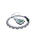 Moldura em MDF c/Nossa Senhora de Fátima, pintada à mão, 16cm - Image 2