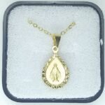 Fio Medalha Diamantada 15MM Nossa Senhora Milagrosa Folheado Dourado - Image 2