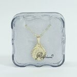 Fio Medalha Diamantada 7MM c/ Santo António Folheado Dourado