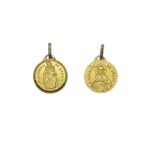 Medalha Dourada de Metal Lapidada, Nossa Senhora de Fátima, 1.5cm