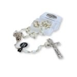 Terço de Madre Pérola Oval 3/7, c/ caixa 4x4 c/ medalha