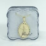 Fio c/ Medalha Diamantada 24MM c/ Cruz Folheado Dourado