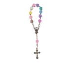 Dezena em Fimo c/ Flores multicolor  c/fecho