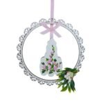 Moldura em MDF c/Nossa Senhora de Fátima, pintada à mão, 16cm