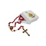 Terço de Pérola Vermelha, 6MM, Crisma