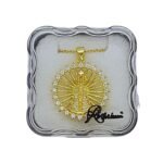 Fio em Aço Dourado c/ Nossa Senhora Aparecida Redonda/Strass,2.50cm