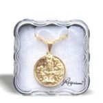 Medalha folheada ouro -  redondaAparição de Fátima (dupla face)