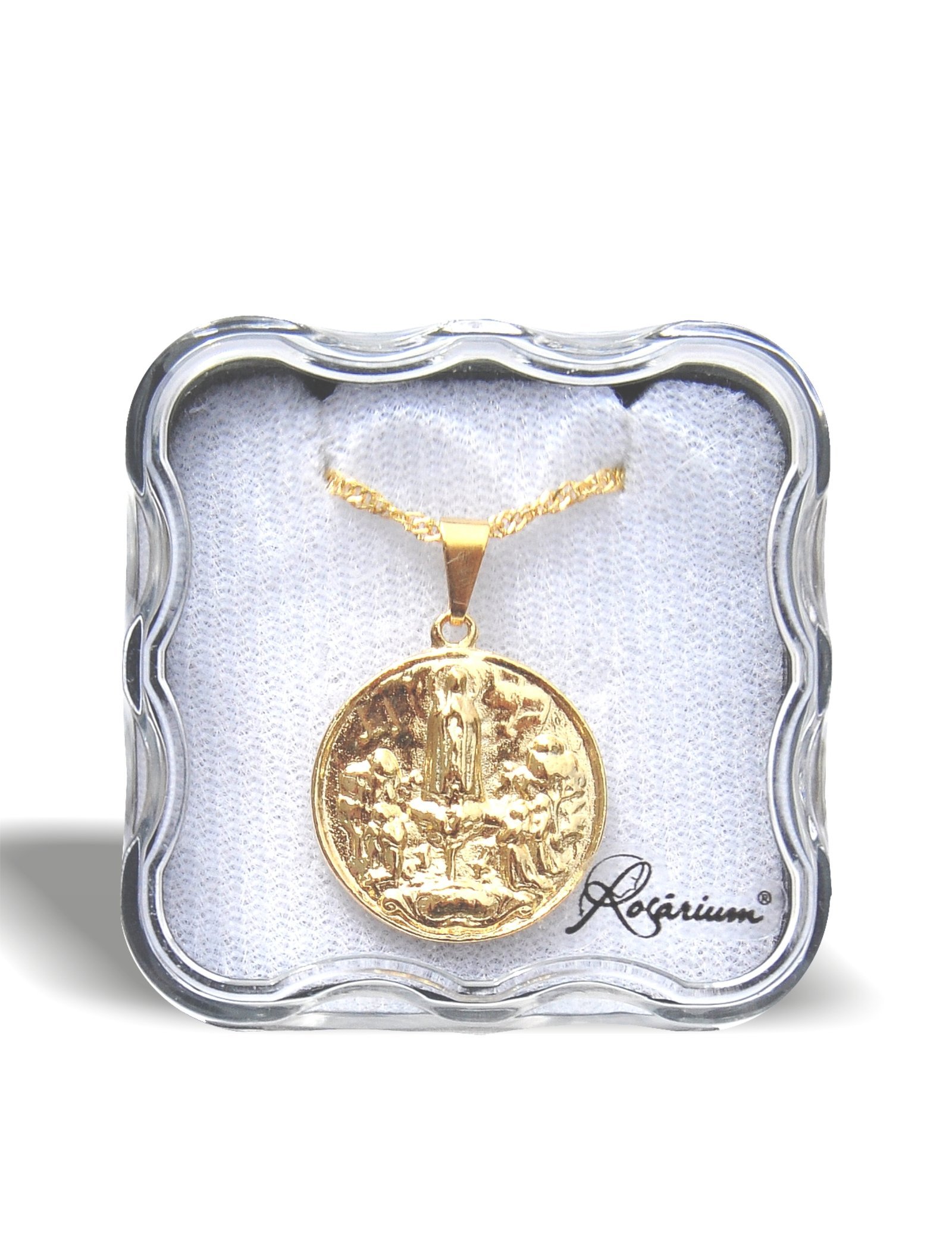4087251507_MF_329.jpg Medalha folheada ouro - redondaAparição de Fátima (dupla face) - Image 1