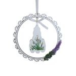 Moldura em MDF c/Nossa Senhora de Fátima, pintada à mão, 16cm