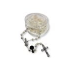 Terço em Metal Laminado Alpaque Prateado, 8mm