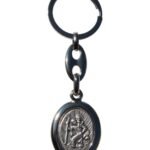 Porta-Chaves em metalAparição de nossa senhora de Fátima e São Cristóvão