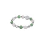 Pulseira de pedra giada e quartzo 8mm