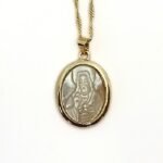 Fio Semi-Jóia Folheado Ouro c/ Madre Pérola Sagrada Coração de Jesus