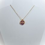 Fio Banhado a Ouro de 18K c/Coração de Cristais - Image 2