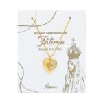 Fio Banhado a Ouro 18K, Coração c/Cruz Recortada com Zircónias