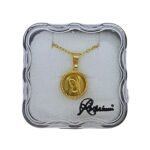 Fio em Aço dourado c/Fátima 3D redonda,1.5cm