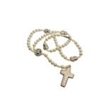 Terço de Pérola/Corda 6mm, c/Pai-Nossos Menina em Metal