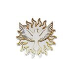 Placa em Madeira, Formato Sol, Espírito Santo, 12cm