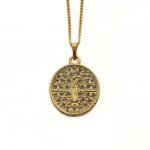 Fio Semi-Jóia Folheado Ouro c/ NS Fátima c/ Pedras Strass