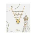 Fio Banhado a Ouro 18K c/ Medalha Oval com Zircónias - Nossa Senhora de Fátima