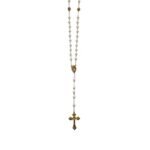 Terço de Pérola c/Pai Nossos c/Rosa Dourada, 7MM - Image 3