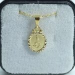 Fio c/Medalha Diamantada Oval 13MM Apariçao Fátima Folheado Dourado - Image 2