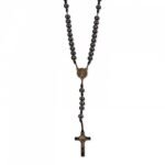 Terço Pedra Hematite Corda c/Pai Nosso São Bento, 6mm - Image 5