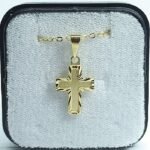 Fio c/Medalha Diamantada Cruz 15MM  Folheado Dourado - Image 2