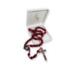 Terço em Corda c/Pedra Vulcânica e Veludo c/fecho,8mm