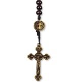 Terço Pedra Hematite Corda c/Pai Nosso São Bento, 6mm - Image 3