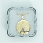 Fio c/Medalha Diamantada Redonda 23MM São Bento Folheada  Ouro