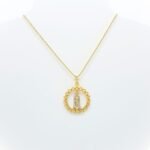 Fio Banhado a Ouro 18K c/Nossa Senhora de Fátima e manto c/brilhantes - Image 2