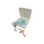 Terço de Cristal c/Passador e Cruz em Ouro Rosa, 8MM - Image 2