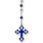 Terço pérola com rosas alpaque- cruz esmaltada - Image 20