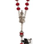 Terço Cristal Disco c/ Pai Nosso Anilha Chapéu Metal - Image 18