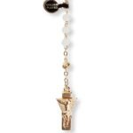 Terço de Cristal  - Disco (pequeno) Pai Nosso em Conta Laminada - Image 58