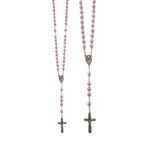 Terço de Pérola, Rosa gravada, 6mm