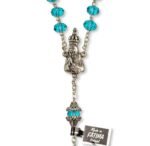 Terço Cristal Disco c/ Pai Nosso Anilha Chapéu Metal - Image 6