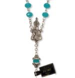 Terço Cristal Disco c/ Pai Nosso Anilha Chapéu Metal - Image 3