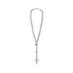 Terço de Madeira - em corda - Florido C/ fecho metálico