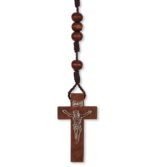 Terço de Madeira Corda c/ Pai Nosso Metal Rosas Alpaque - Image 5