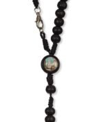 Terço de Madeira Corda c/ Pai Nosso Metal Rosas Alpaque - Image 4