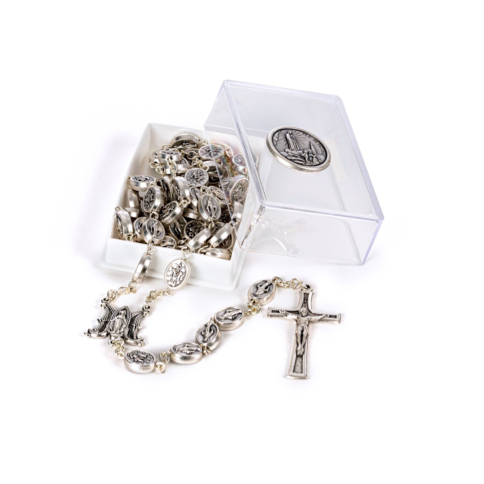 2477825946_T4121_Gra__as Terço de Metal Nª Sra.Fátima/ Graças - Image 1