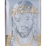 Painel Bilaminado Folha de Alumínio c/ prata vaporizada com ouro Santo Cristo