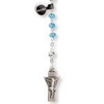 Terço de Cristal  - Disco (pequeno) Pai Nosso em Conta Laminada - Image 24